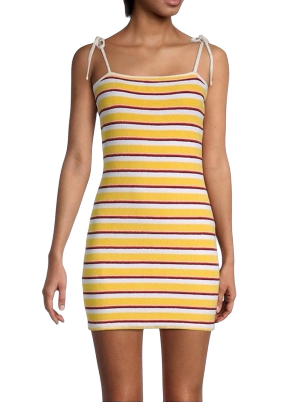 Solid & Striped Tweety Terry Cloth Mini Shift Sun Dress Coverup Yellow Small